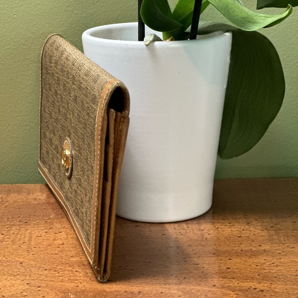❌SOLD❌ GUCCI micro GG vintage coated canvas & leather bifold long wallet classic - Picture 3 of 16